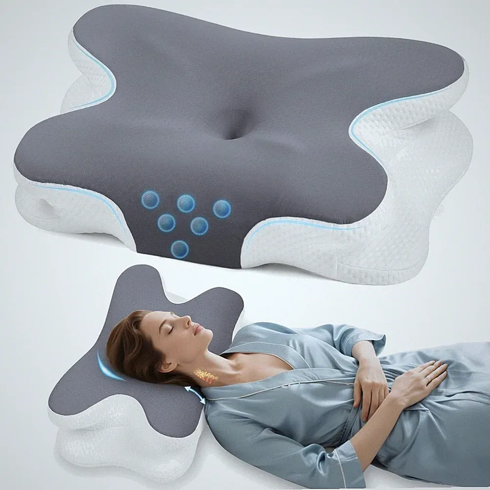 Nackenkissen Orthopädisch Memory Foam Nacken Schmerzen Schlafkissen