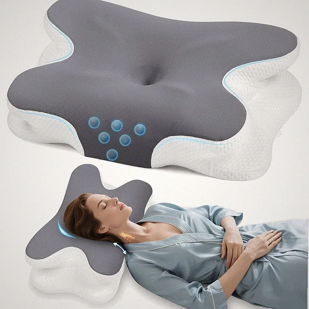 Nackenkissen Orthopädisch Memory Foam Seitenschläfer Rückenschläfer Bauchschl...