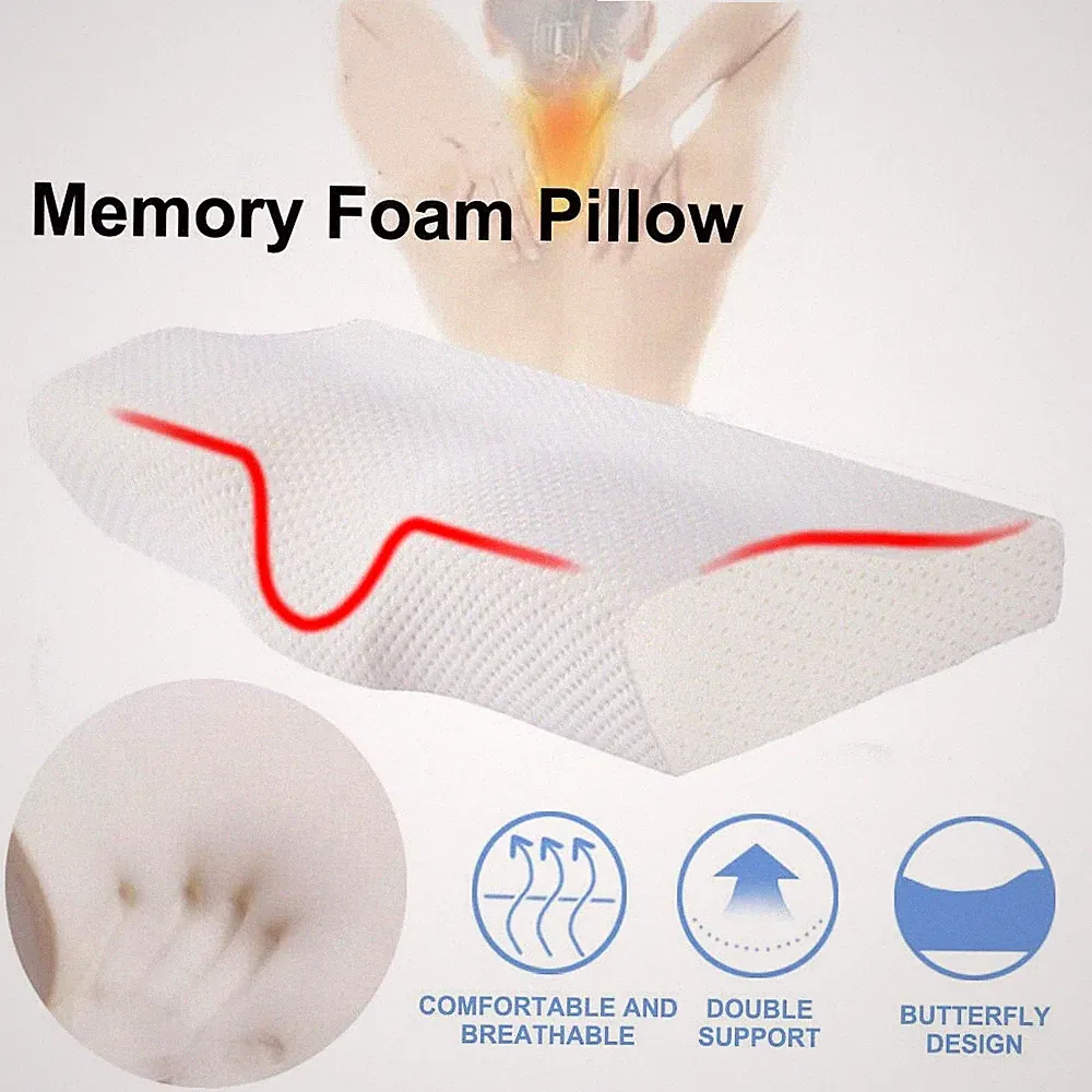 Nackenkissen Orthopädisches Kissen Memory-Schaum Seitenschläferkissen Weiß