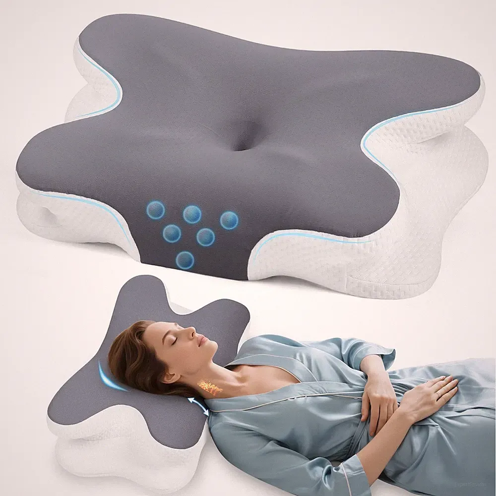 Nackenkissen Orthopädisches Kopfkissen aus Memory Foam Ergonomisches Kopfki...