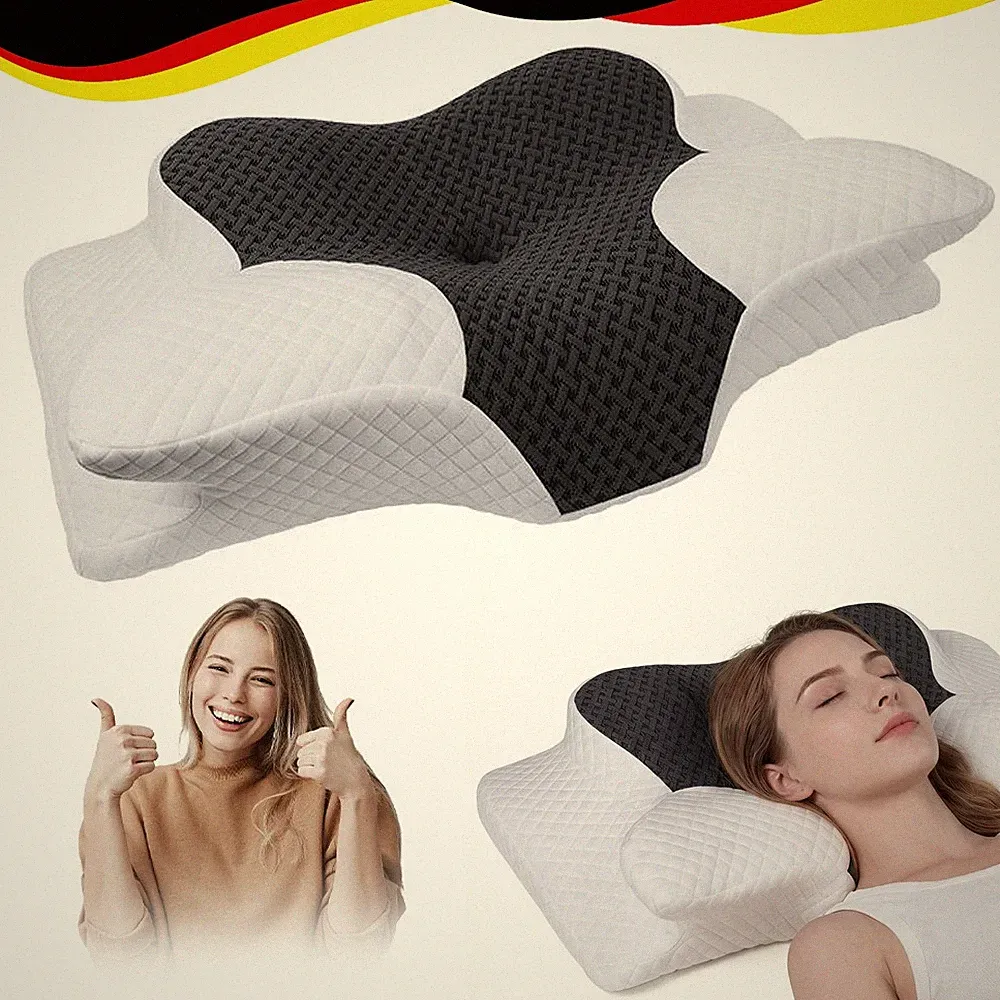 Nackenkissen Orthopädisches Kopfkissen aus Memory Foam Ergonomisches-Kopfkissen