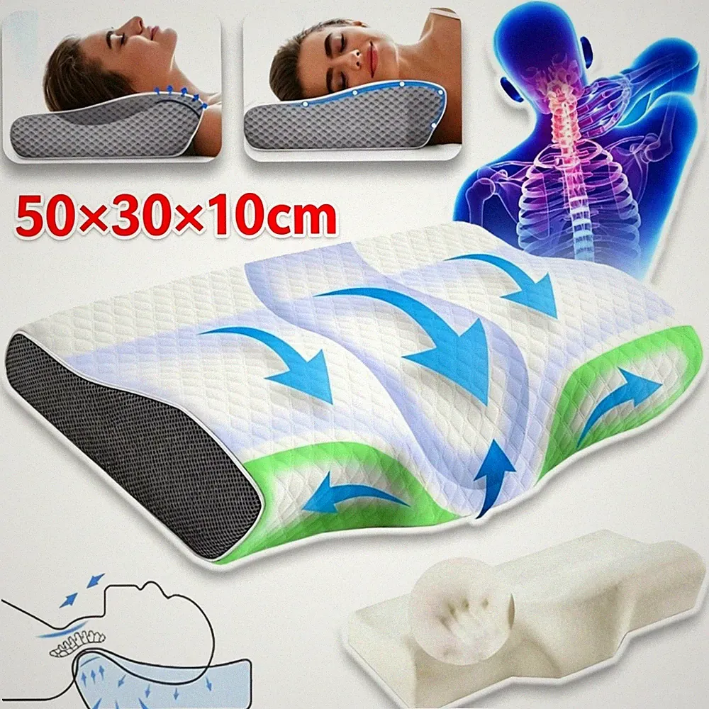 Nackenkissen Schmetterlingsform aus Memory Foam für Rücken Seitenschläfer