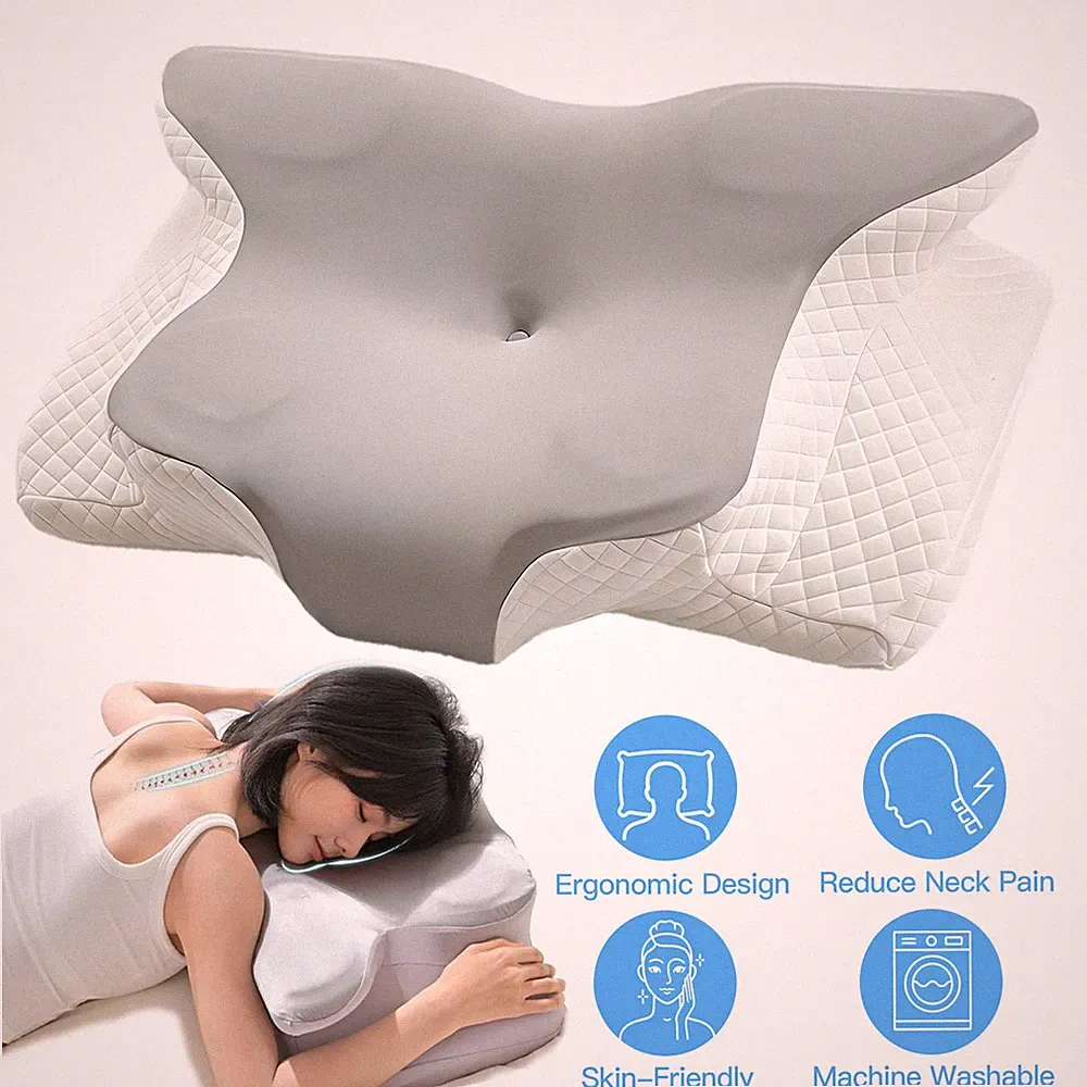 Nackenkissen Stützkissen Ergonomisch Orthopädisch Waschbar für Seitenschläfer