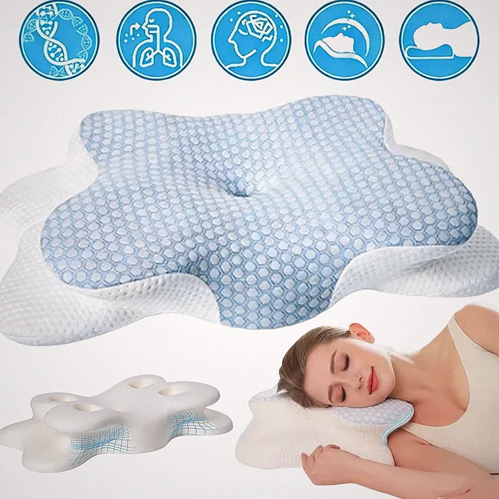 Nackenstützkisse Orthopädisches Kopfkissen Nackenkissen für Rücken Bauchschläfer