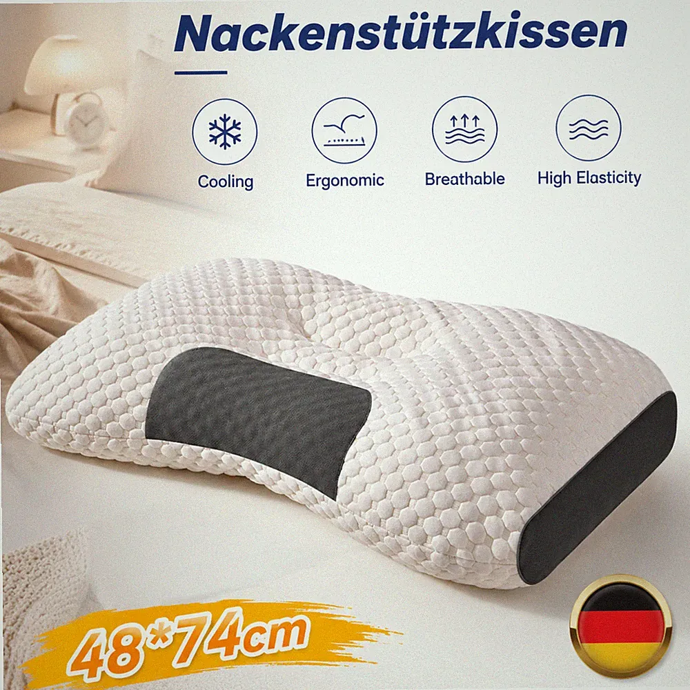Nackenstützkissen 48*74cm Kopfkissen Orthopädisch Für Rückenschläfer DHL DE