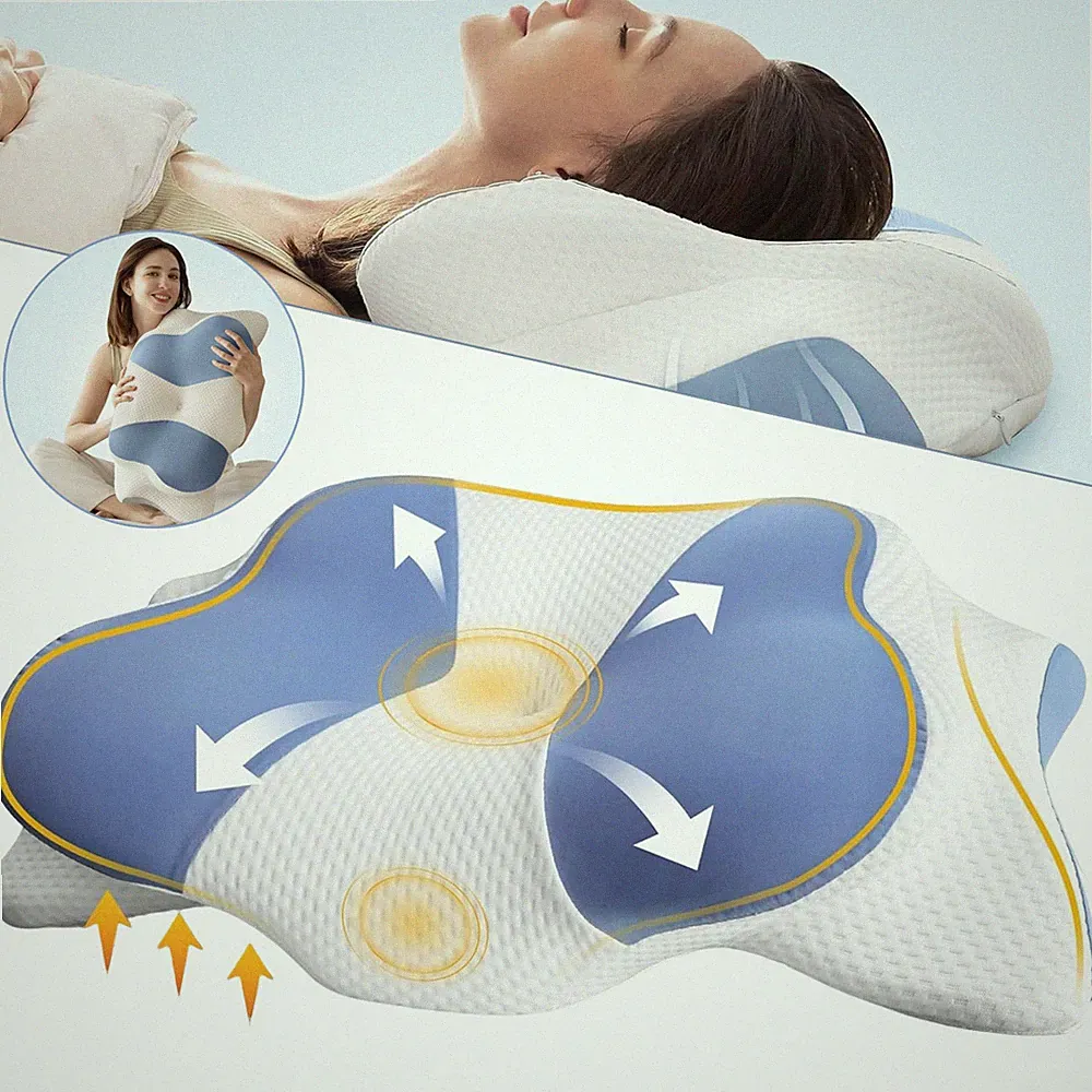 Nackenstützkissen Atmungsaktiv Memory Foam Kissen Nackenkissen Kopfkissen Seiten