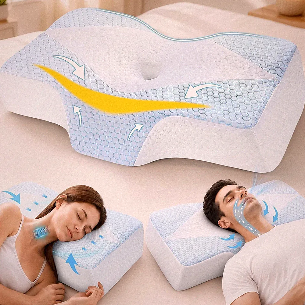 Nackenstützkissen Gegen Nackenschmerzen, Orthopädisches Kopfkissen, Ergonomische