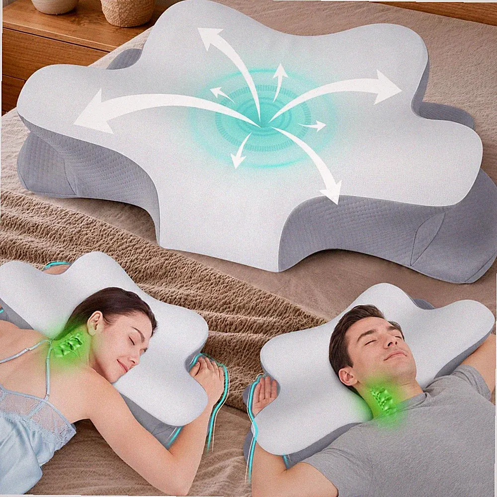 Nackenstützkissen Memory Foam orthopädisch Seiten- Rücken- Bauchschläfer