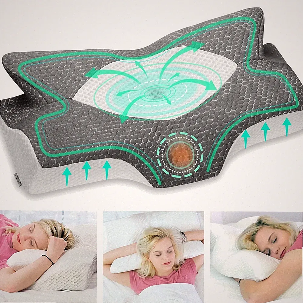 Nackenstützkissen Memory Foam Seitenschläferkissen orthopädisch atmungsaktiv