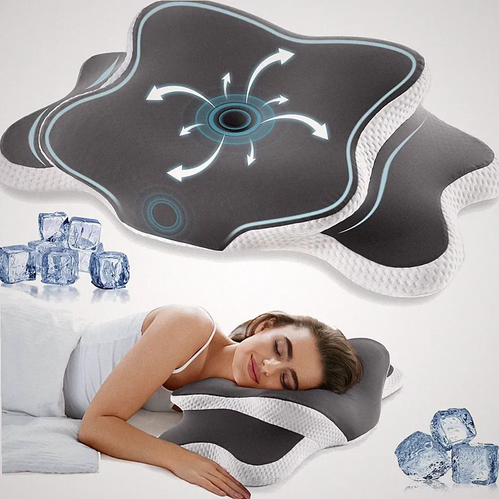 Nackenstützkissen Memory Foam Seitenschläferkissen orthopädisch Bezug