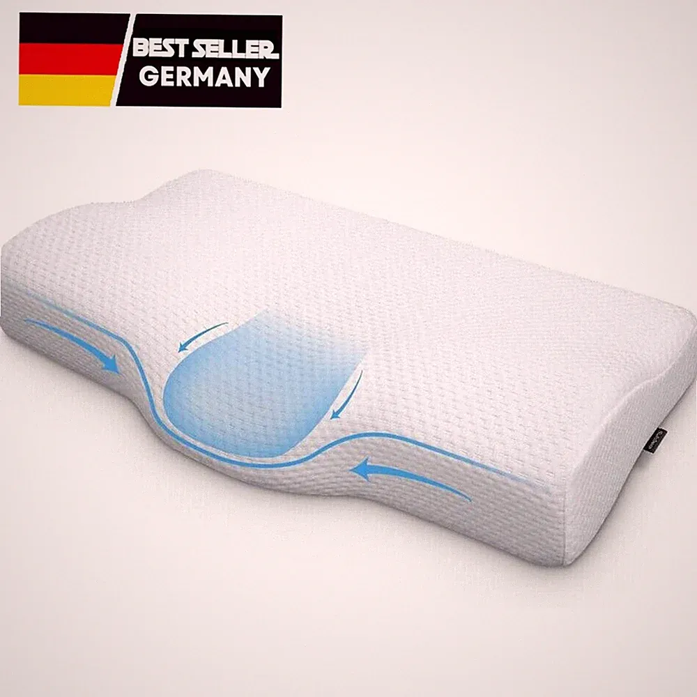 Nackenstützkissen Nackenkissen Orthopädisches Kopfkissen Memory Foam Kissen Weiß