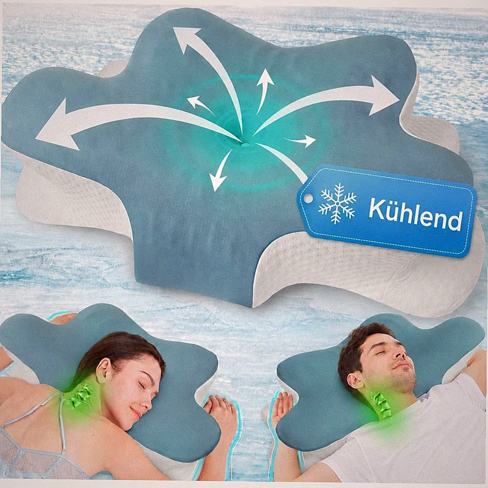 Nackenstützkissen Orthopädisch Memory Foam Kopfkissen Schlafkissen