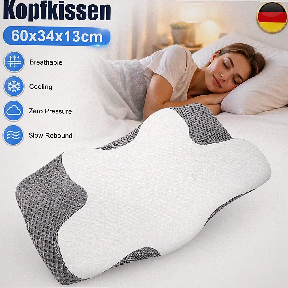 Nackenstützkissen Orthopädisch Schmetterlingsform Druckentlastend Seitenschläfer