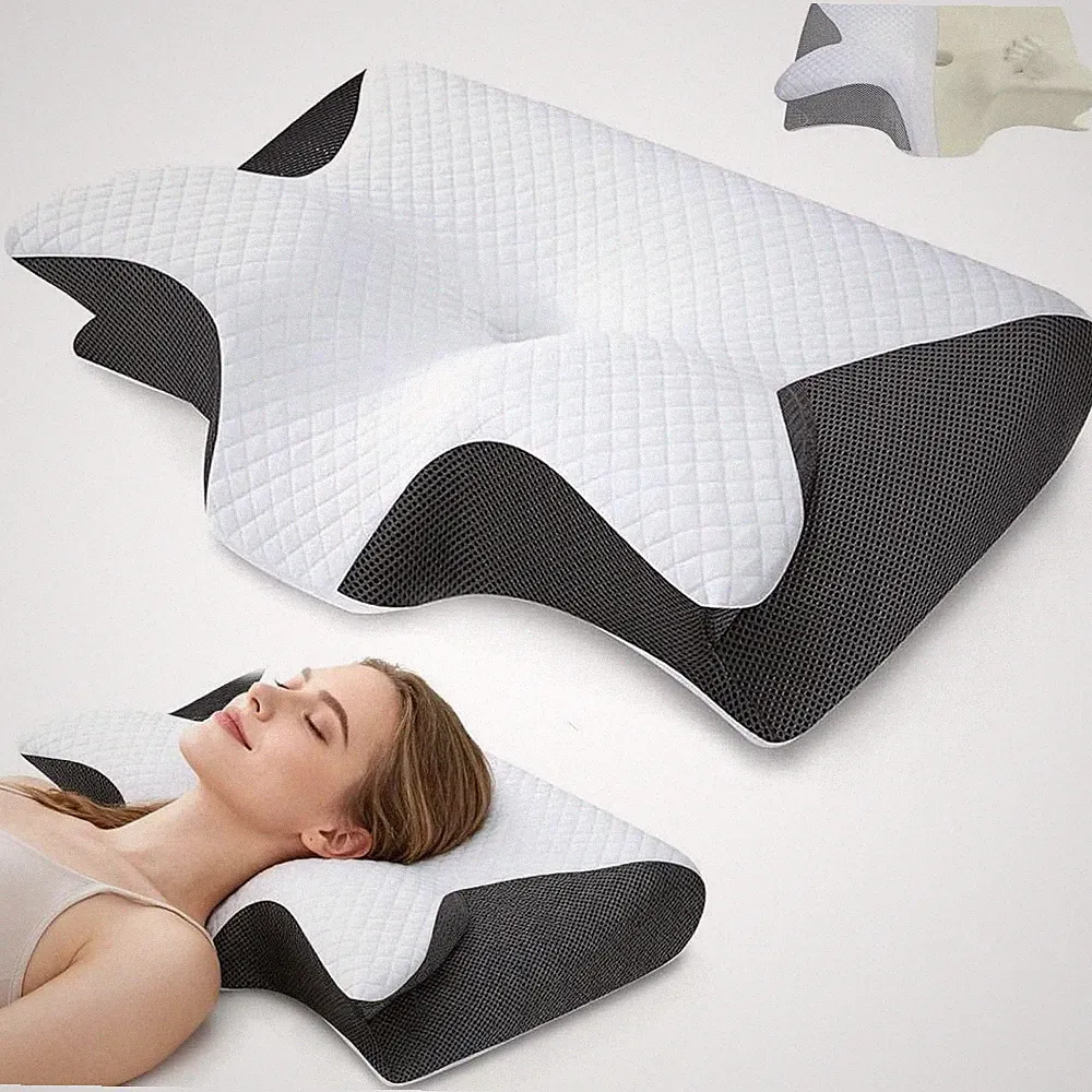 Nackenstützkissen Orthopädisches Schlafkissen Memory Foam Kopfkissen ergonomisch