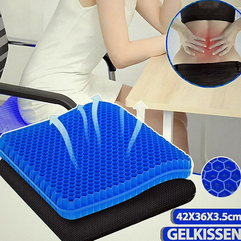 Neu Gel Sitzkissen Orthopädisches Sitzkissen Doppelschicht Verdickung Sitzkissen