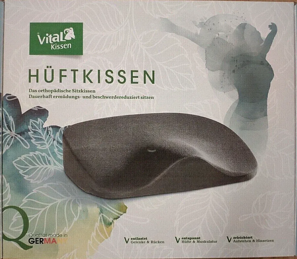 NEU Original Vital Hüftkissen schwarz orthopädisches Sitzkissen Keilkissen OVP