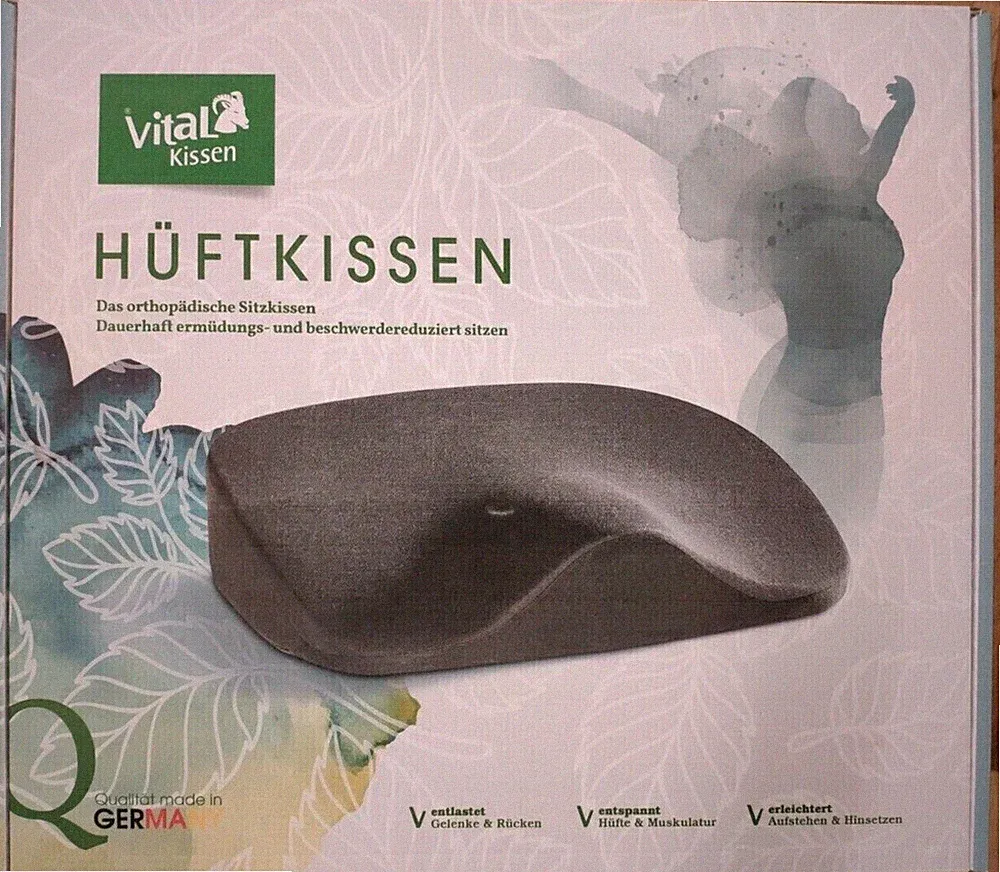 NEU Original Vital Hüftkissen schwarz orthopädisches Sitzkissen Keilkissen OVP