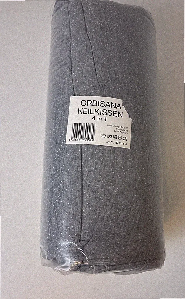 Orbisana Keilkissen 4in1 Funktion Grau Kopfkissen Ergonomisch Waschbar NEU