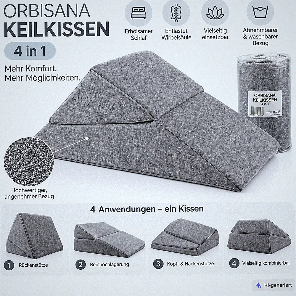 Orbisana Keilkissen 4in1 Orthopädisch Körperkissen Stützkissen 147431506 HA30