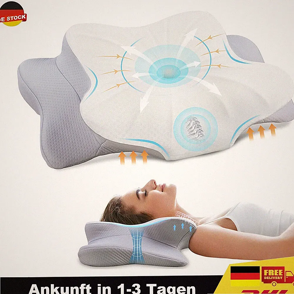 Orthopädie Memory Foam Ergonomisches Kopfkissen für Seiten Rücken Bauchschläfer