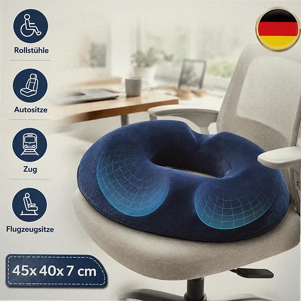 Orthopädisch Anti Dekubitus Sitzkissen für Bürostuhl Universal 45 x 40 x 7 cm DE