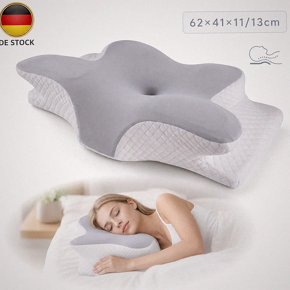 Orthopädisch Ergonomisch Nackenkissen Schmerzlinderung Seitenschläfer 41x62cm
