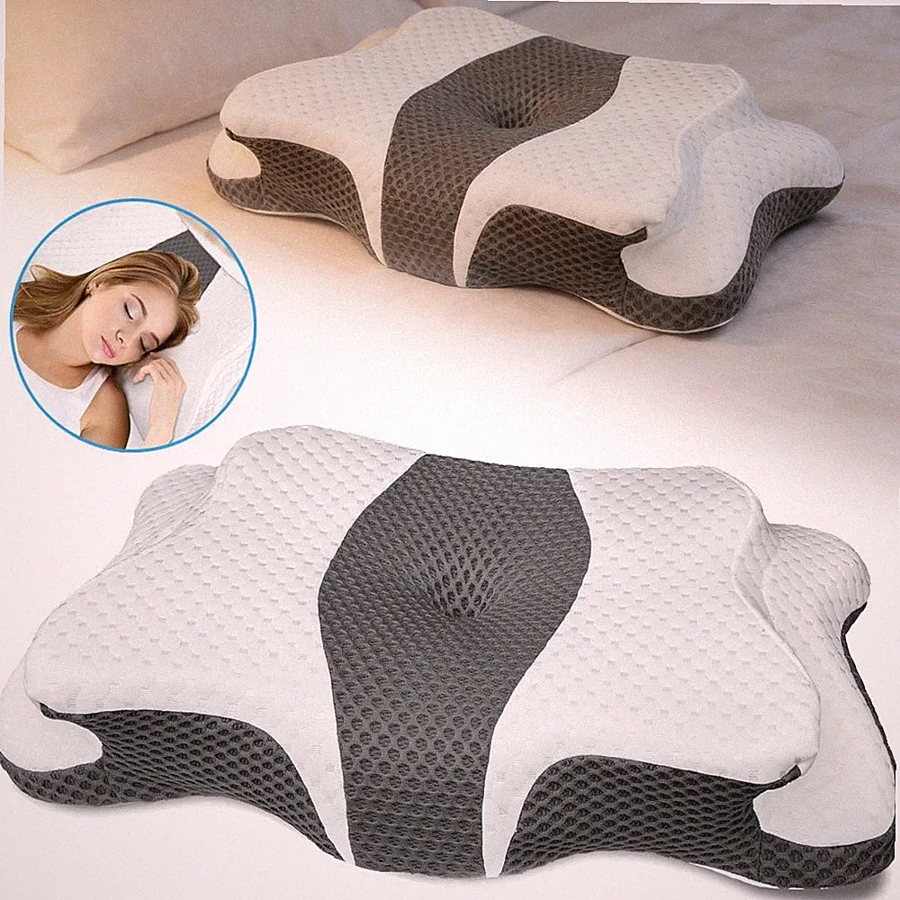 Orthopädisch Kissen Ergonomisch Kopfkissen Nackenstützkissen für Bauchschläfer