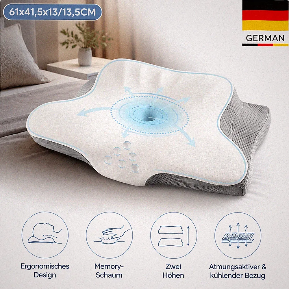 Orthopädisch Memory Foam Kopfkissen Nackenkissen Ergonomisch Kühlend Für DE