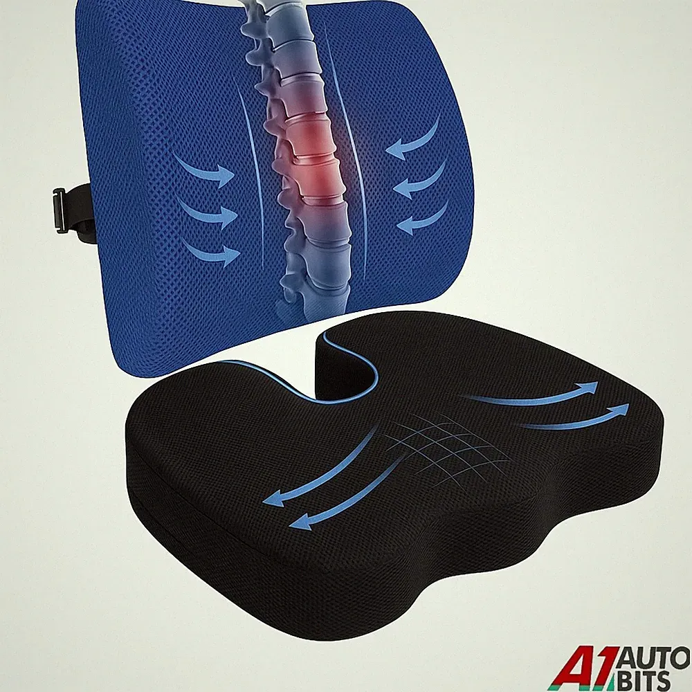 Orthopädisch Memory-Schaum Sitzkissen Lenden Rücken Stütze Kissen Schmerzen Auto
