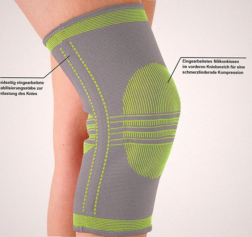 Orthopädische KNIEBANDAGE mit SILIKONKISSEN Gr. S - XL Kniestütze Bandage