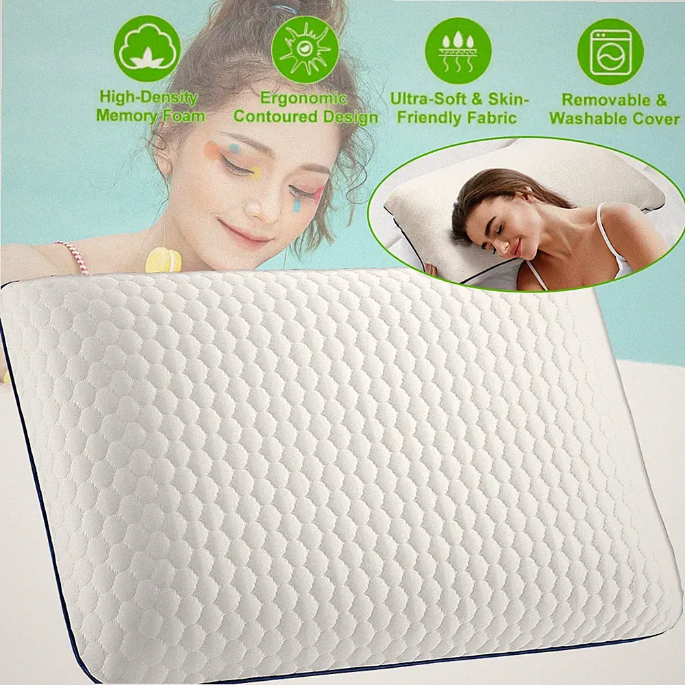 Orthopädische Kopfkissen Memory Foam Nackenstützkissen Bauch Seiten Nackenkissen