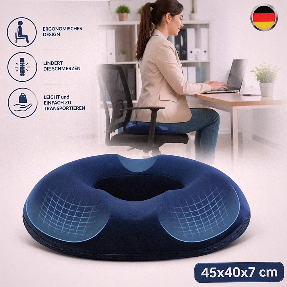 Orthopädischer Anti Dekubitus Sitzring Hämorrhoiden Sitzkissen 45 x 40 x 7 cm