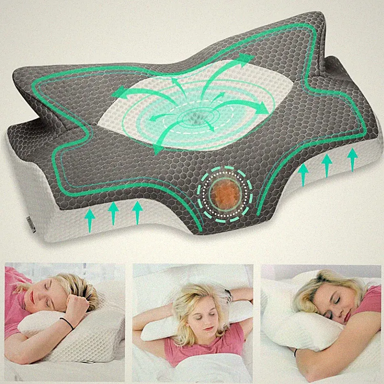 Orthopädischer Nackenstütze Memory Foam 64x12x38 cm