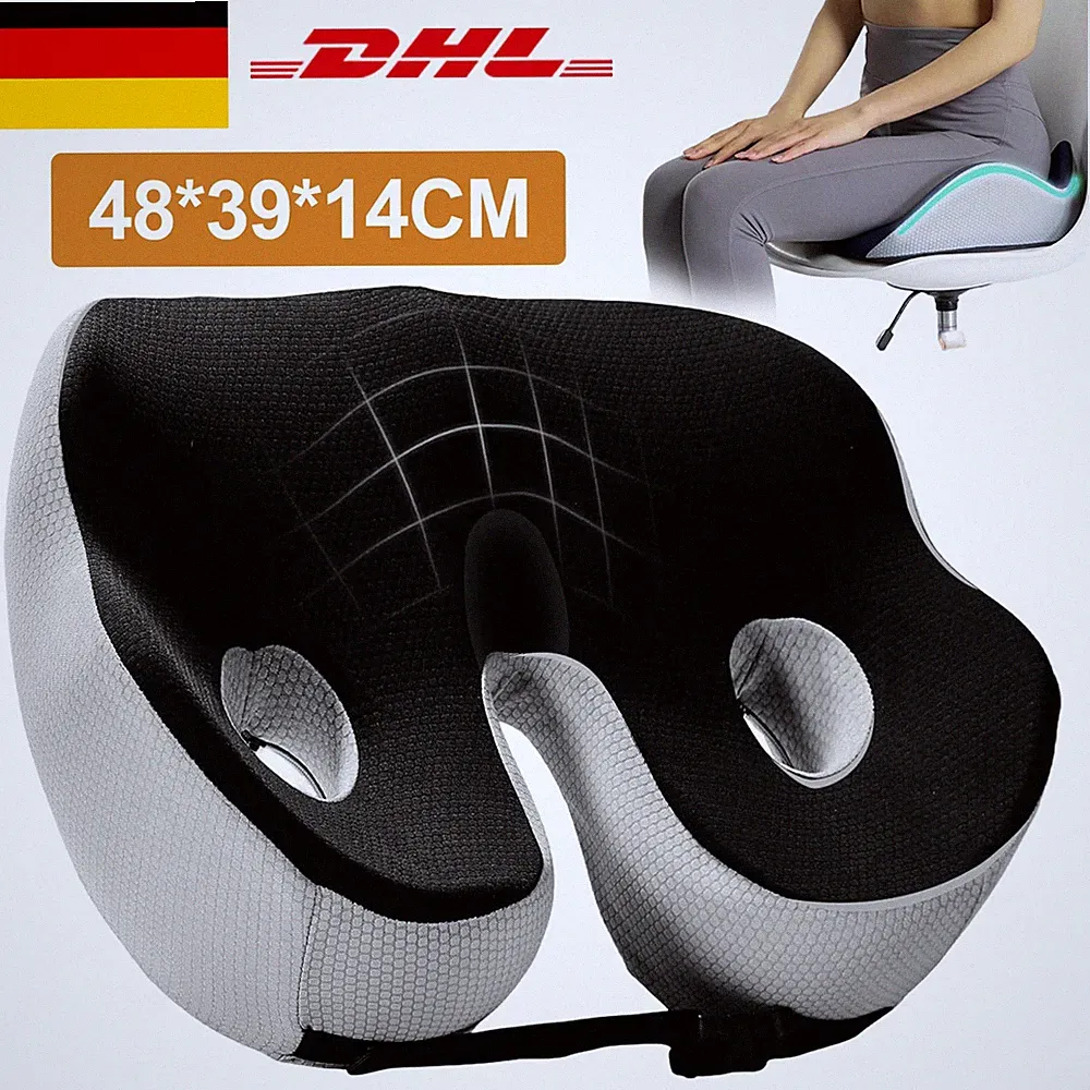 Orthopädischer Stuhl Sitzkissen Steißbein Ischias Schmerzlinderung schwarz