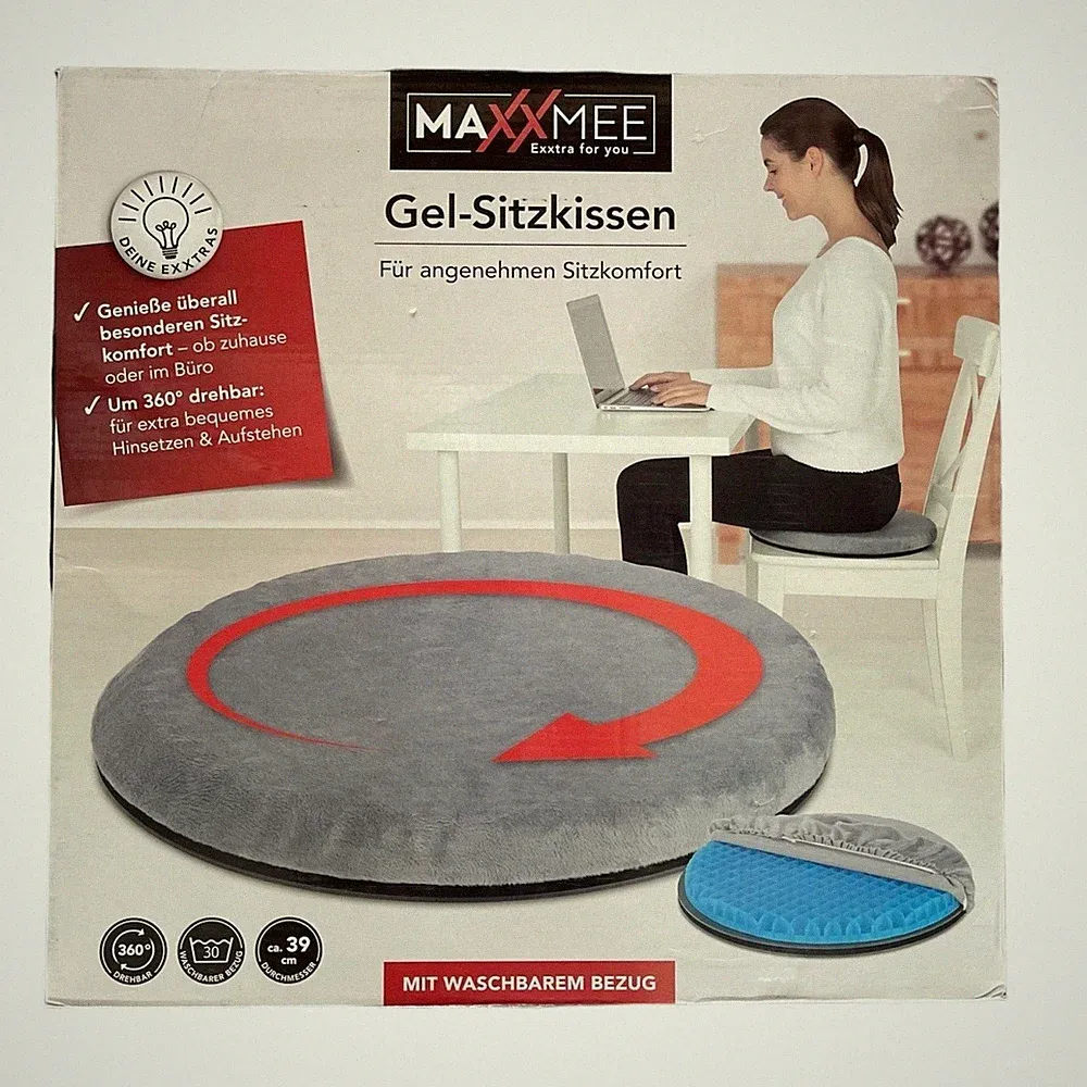 Orthopädisches 360° Drehkissen Sitzkissen Sitzerhöhung Auflage GEL Stuhlkissen