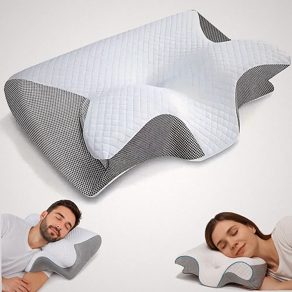 ORTHOPÄDISCHES ANATOMISCHES NACKENKISSEN MILBENSCHUTZ 2IN1 ERGONOMISCH ZUM SCHLAFEN PRO