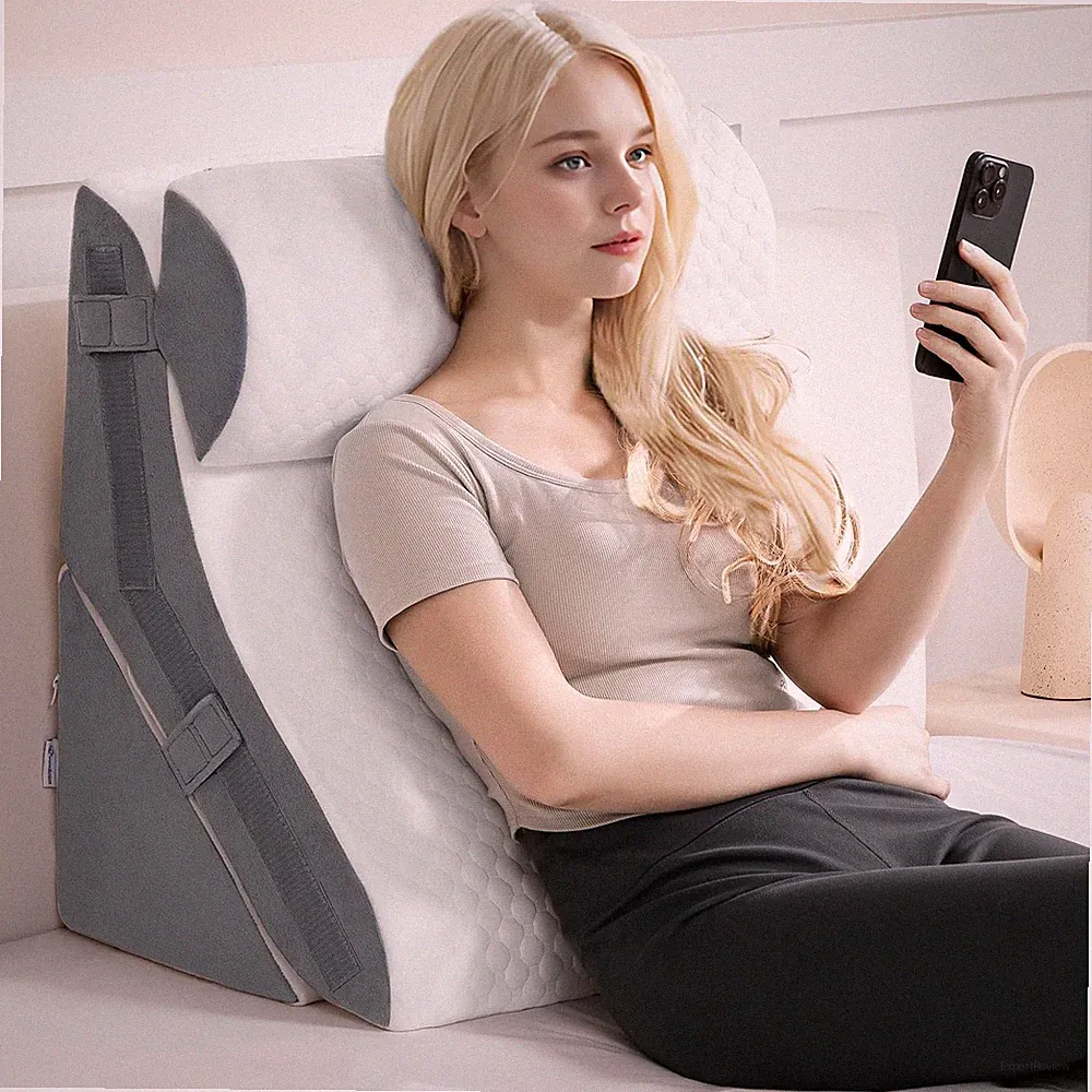 Orthopädisches Bett Keil Kissen Set 3 in 1 Memory Foam verstellbar 9&14" faltbar