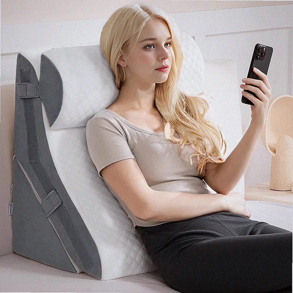 Orthopädisches Bett Keil Kissen Set Memory Foam verstellbar 9&14" faltbares Dreieck