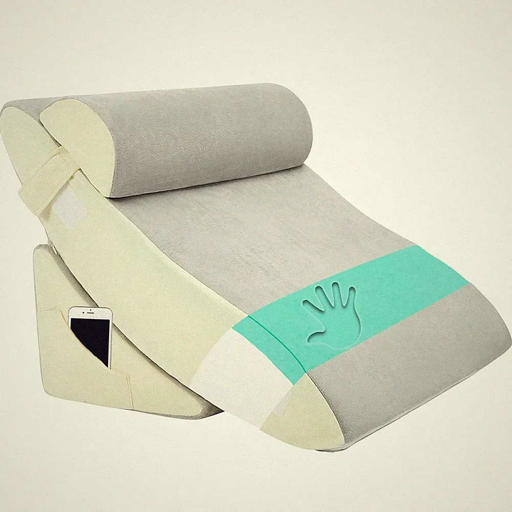 Orthopädisches Bett Keil Kissen Set Verstellbar Memory Foam Nacken Rücken Schmerzen UVP 46£