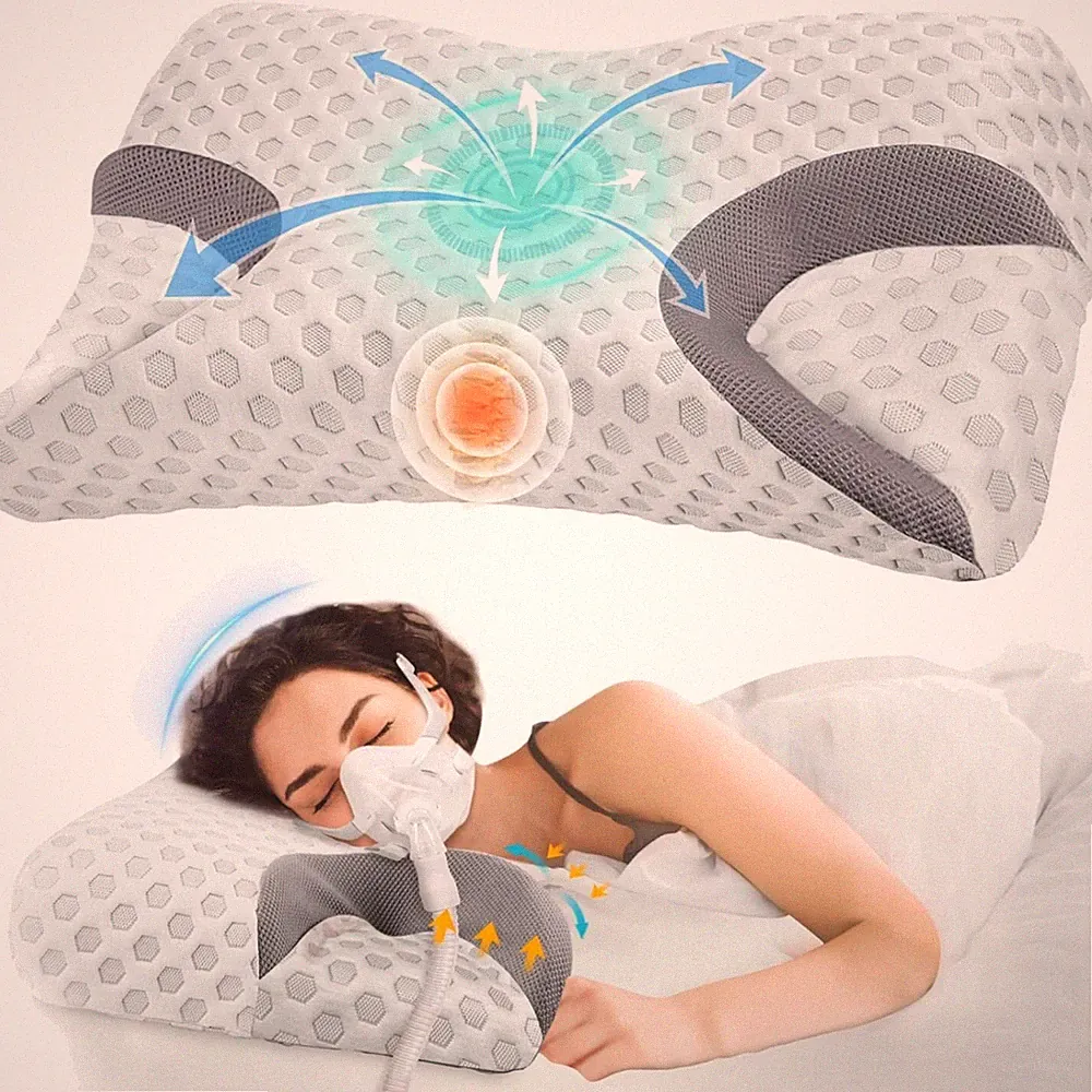 Orthopädisches CPAP-Kissen für Seitenschläfer – Memory Foam für besseren Schlaf