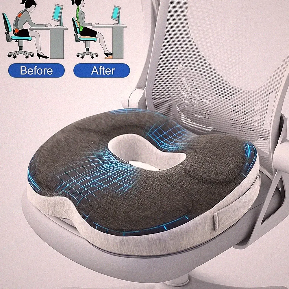 Orthopädisches Donut-Kissen Hämorrhoiden Sitzkissen Memory-Schaum Stuhlkissen