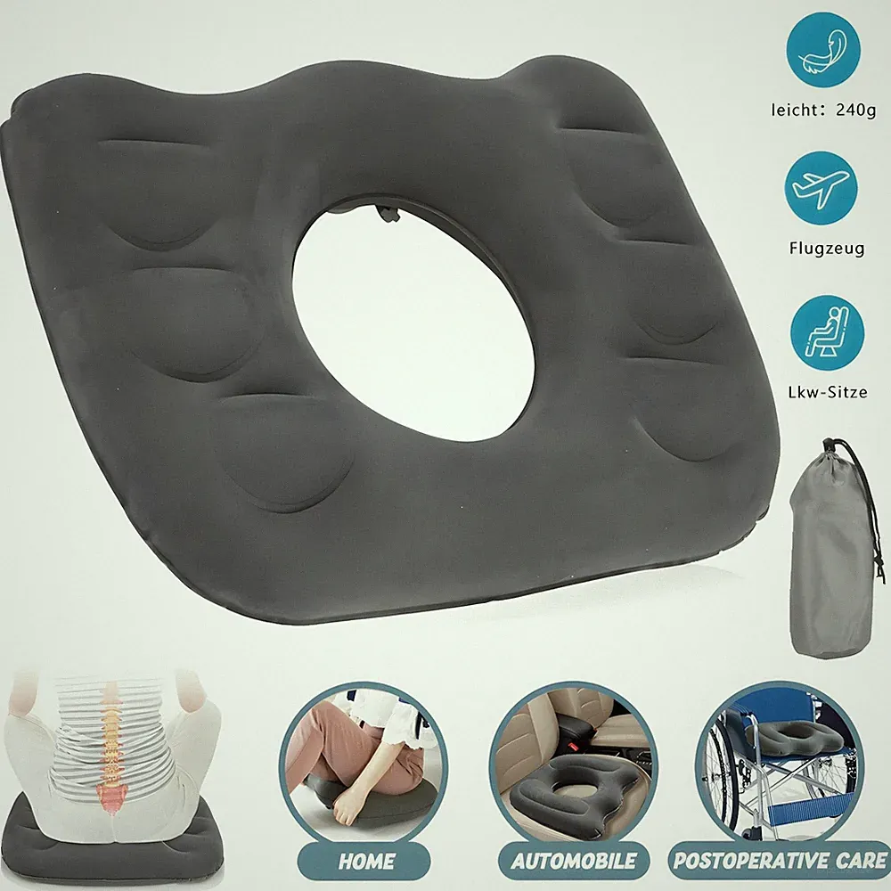 Orthopädisches Donut Sitzkissen Aufblasbar für Hämorrhoiden Sitzring für Reisen