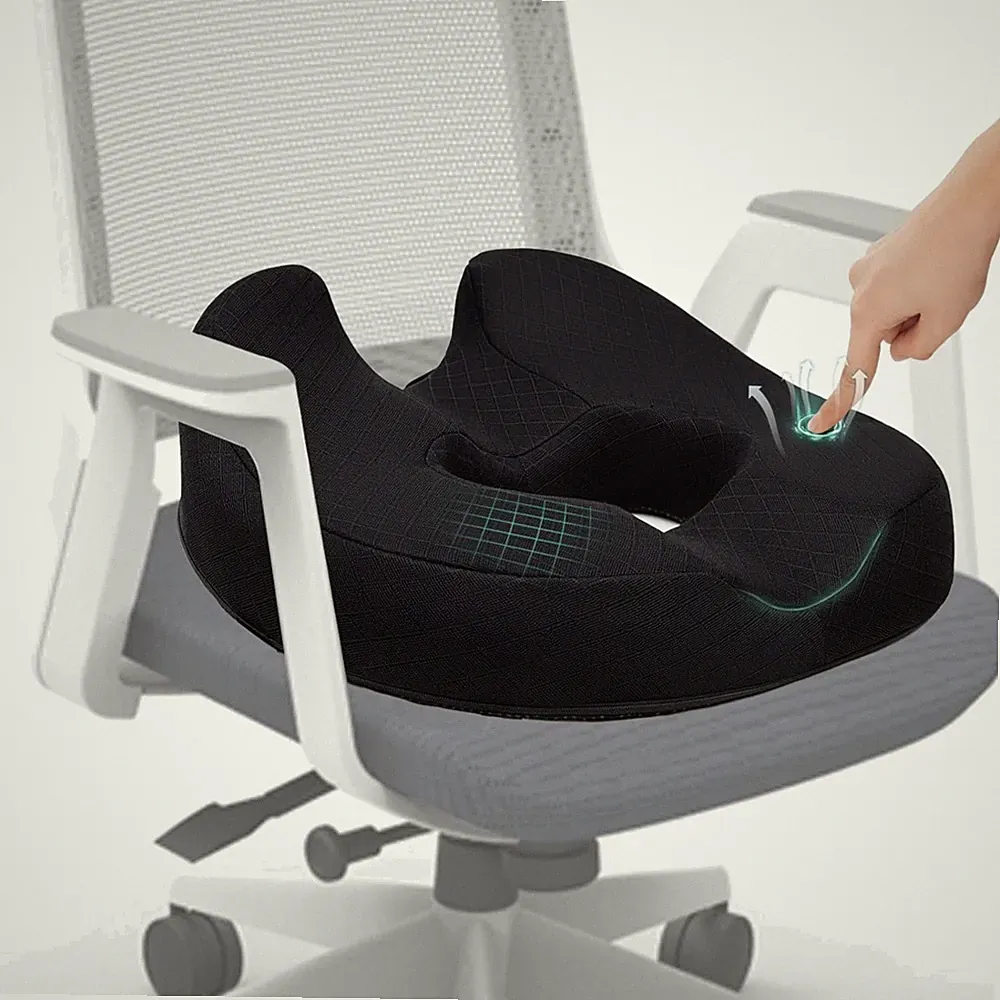 Orthopädisches Donut Sitzkissen Memory Foam Schwarz