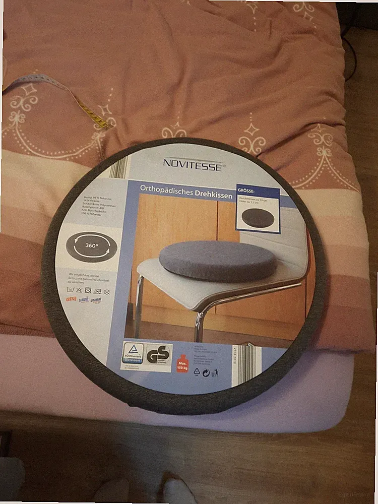 Orthopädisches Drehkissen Novitesse für Auto, Sofa, Sessel, rutschfest, Grau