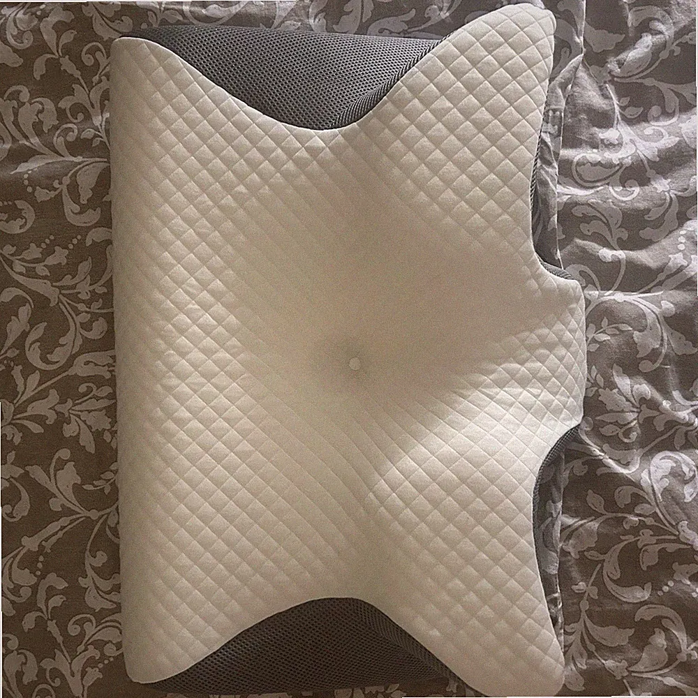Orthopädisches ergonomisches Kopfkissen Schlafpositionierer Weiß/Grau