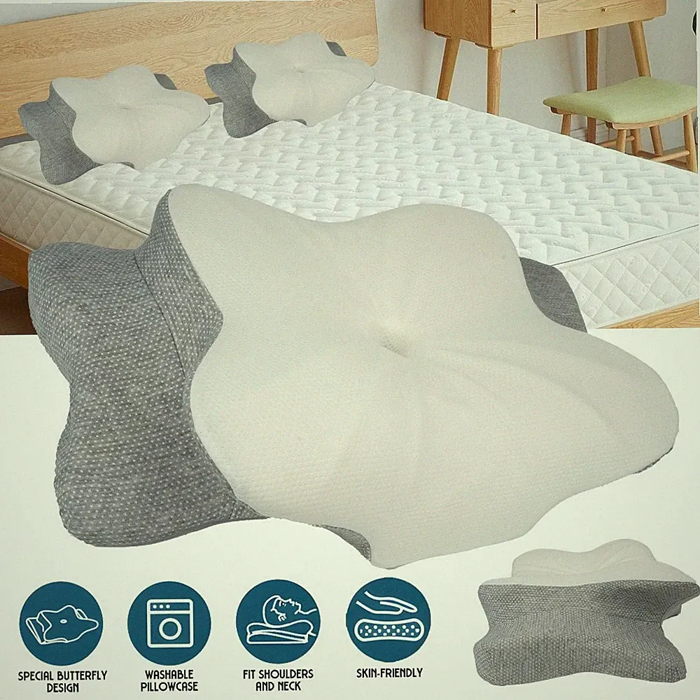 Orthopädisches –Ergonomisches Nackenstützkissen Höhenverstellbar mit Memory-Foam