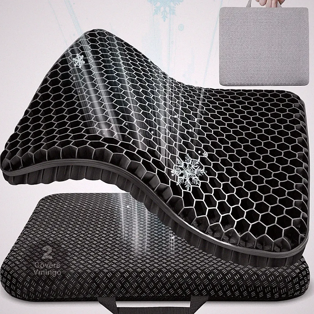 Orthopädisches Gel Sitzkissen groß mit rutschfester Hülle langlebig ergonomis...