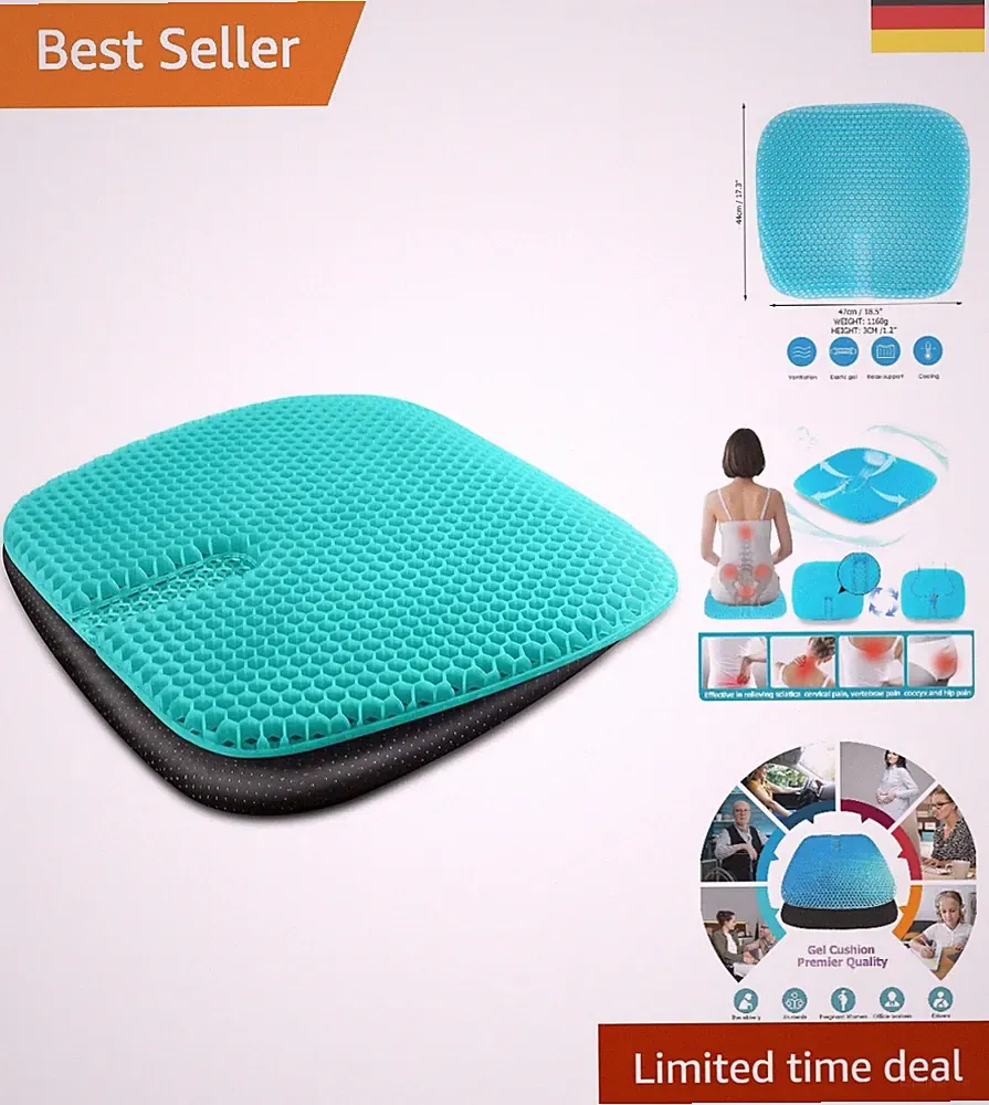 Orthopädisches Gelkissen 3 cm Dick mit Memory Foam für Rücken- und Hüftschmerzen