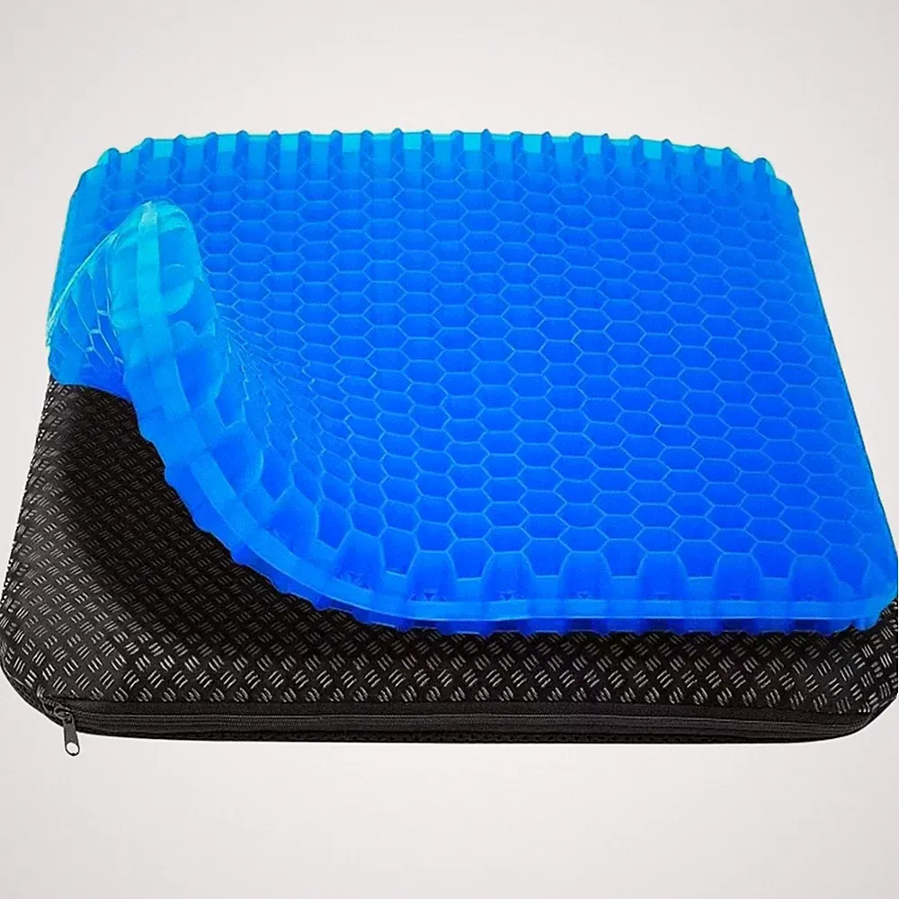 Orthopädisches Gelsitzkissen für Bürostühle & Rollstühle, Waschbarer Bezug