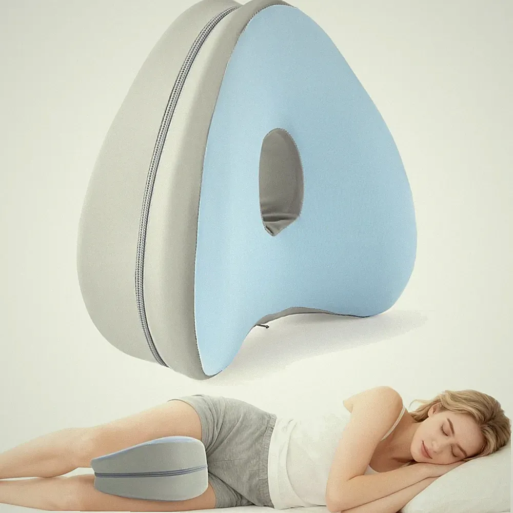 Orthopädisches Herzförmiges Kniekissen mit Memory Foam für Seitenschläfer